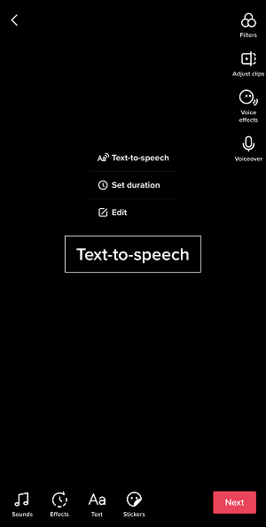 TikTok test to speech