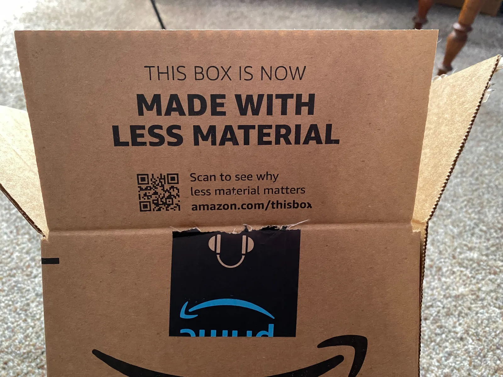 An Amazon delivery box.