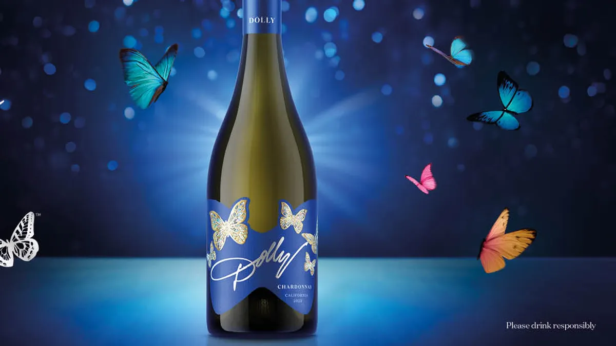 Music star Dolly Parton enters wine with her latest product launch.