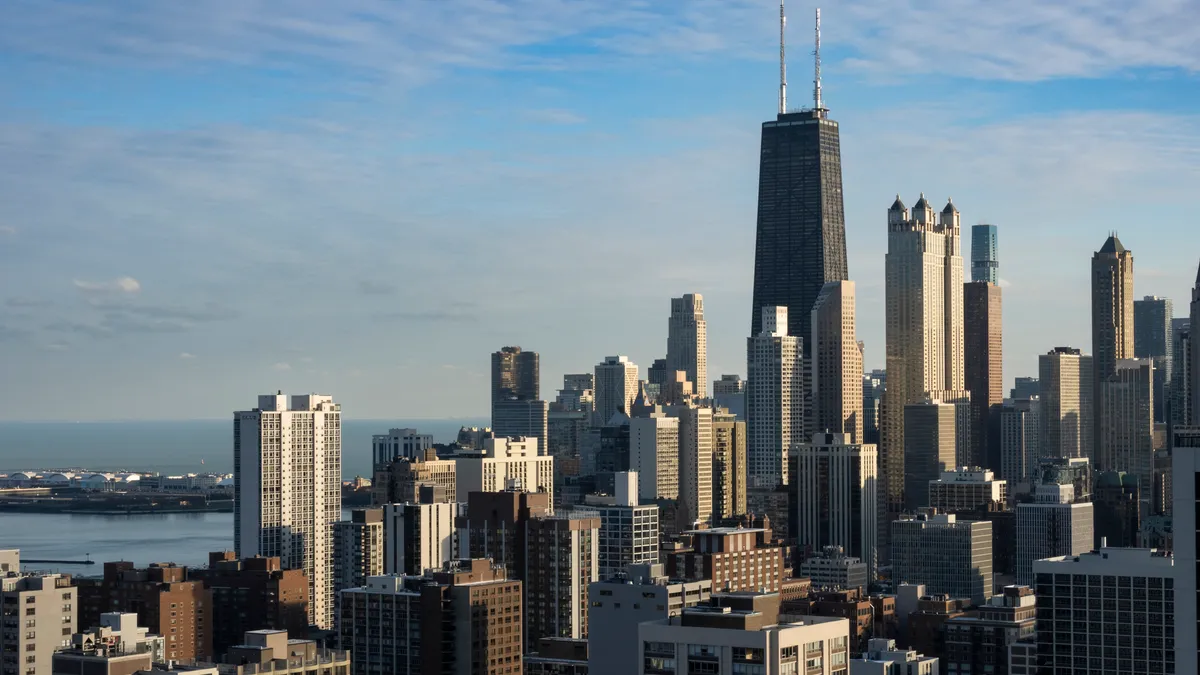 A view of the Chicago skyline.