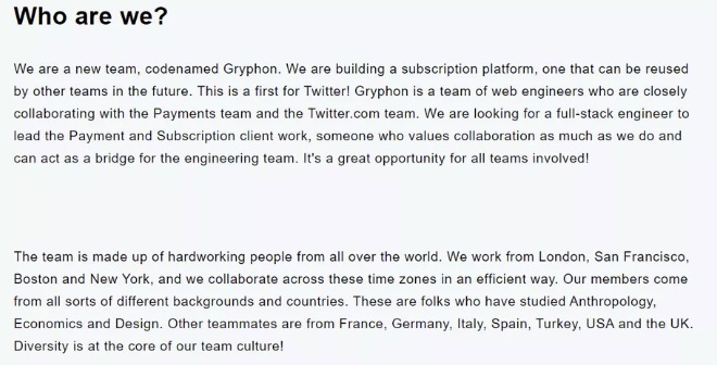 Twitter Project Gryphon