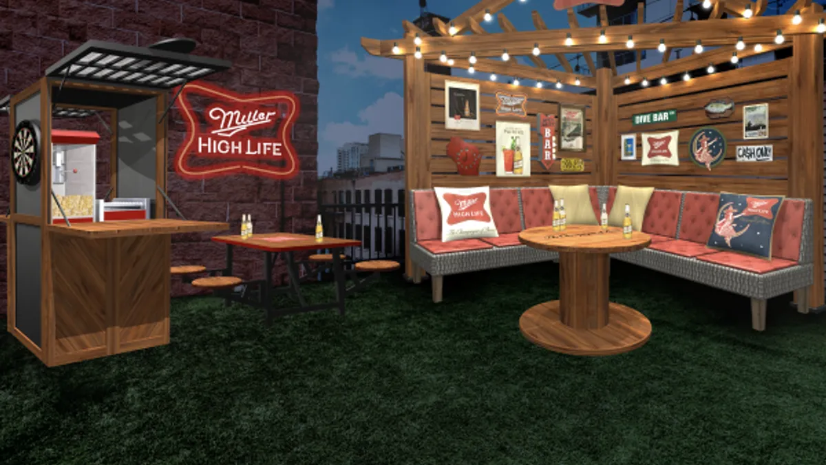 Miller High Life dive bar-inspired patio set