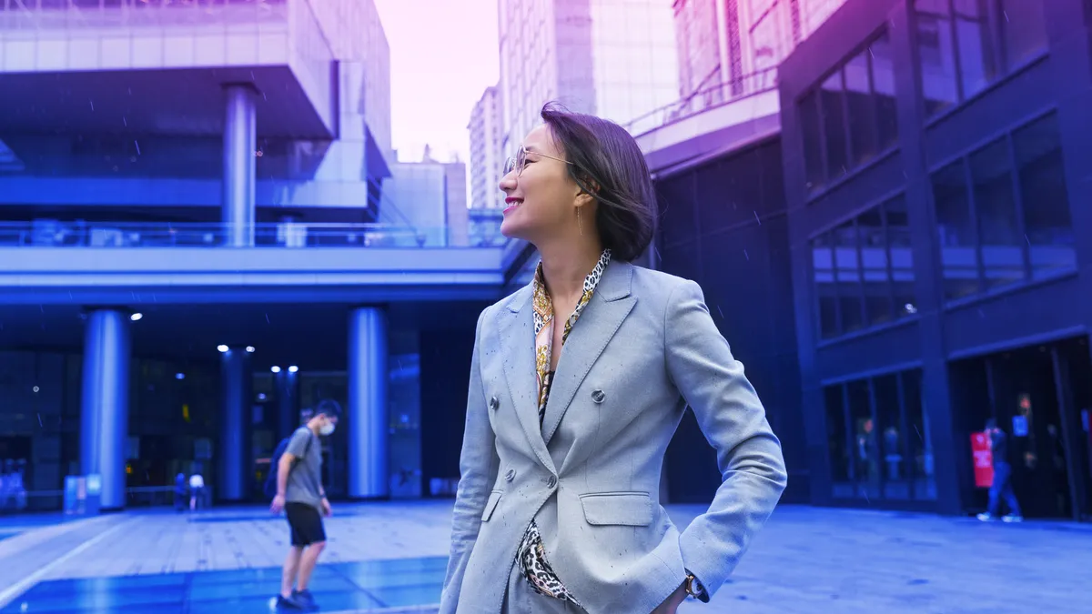 Businesswoman in the city portrait