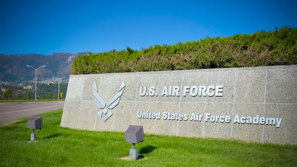 The entrance to the Air Force Academy.