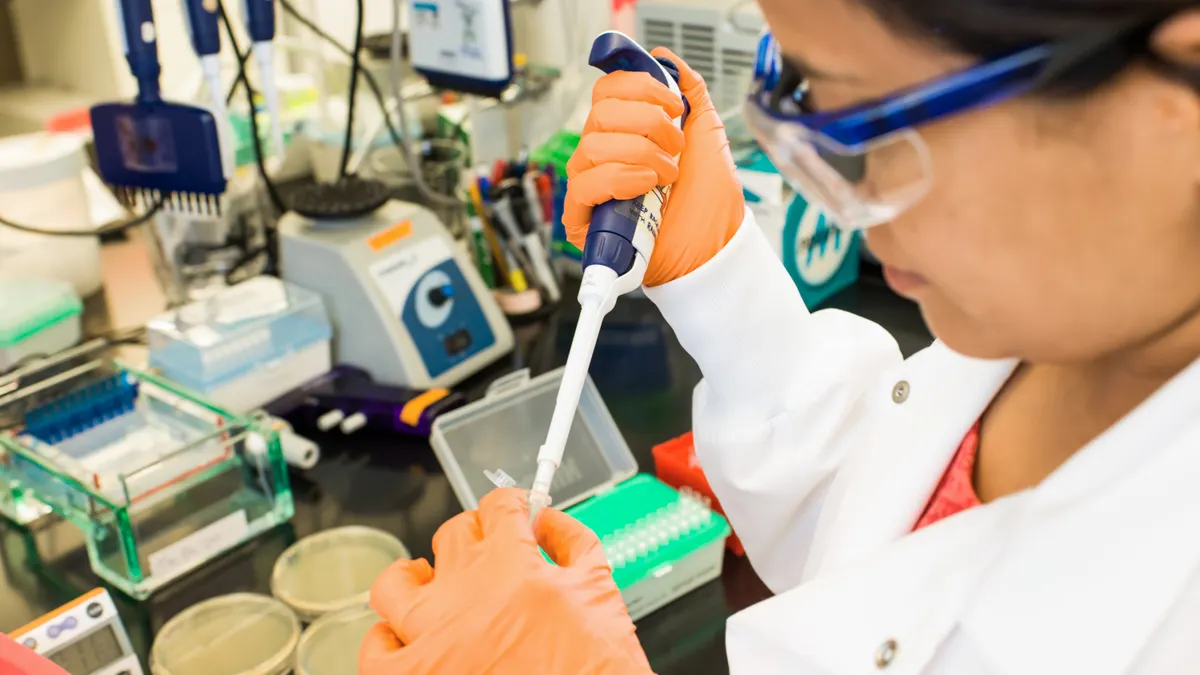 A person in a lab works.
