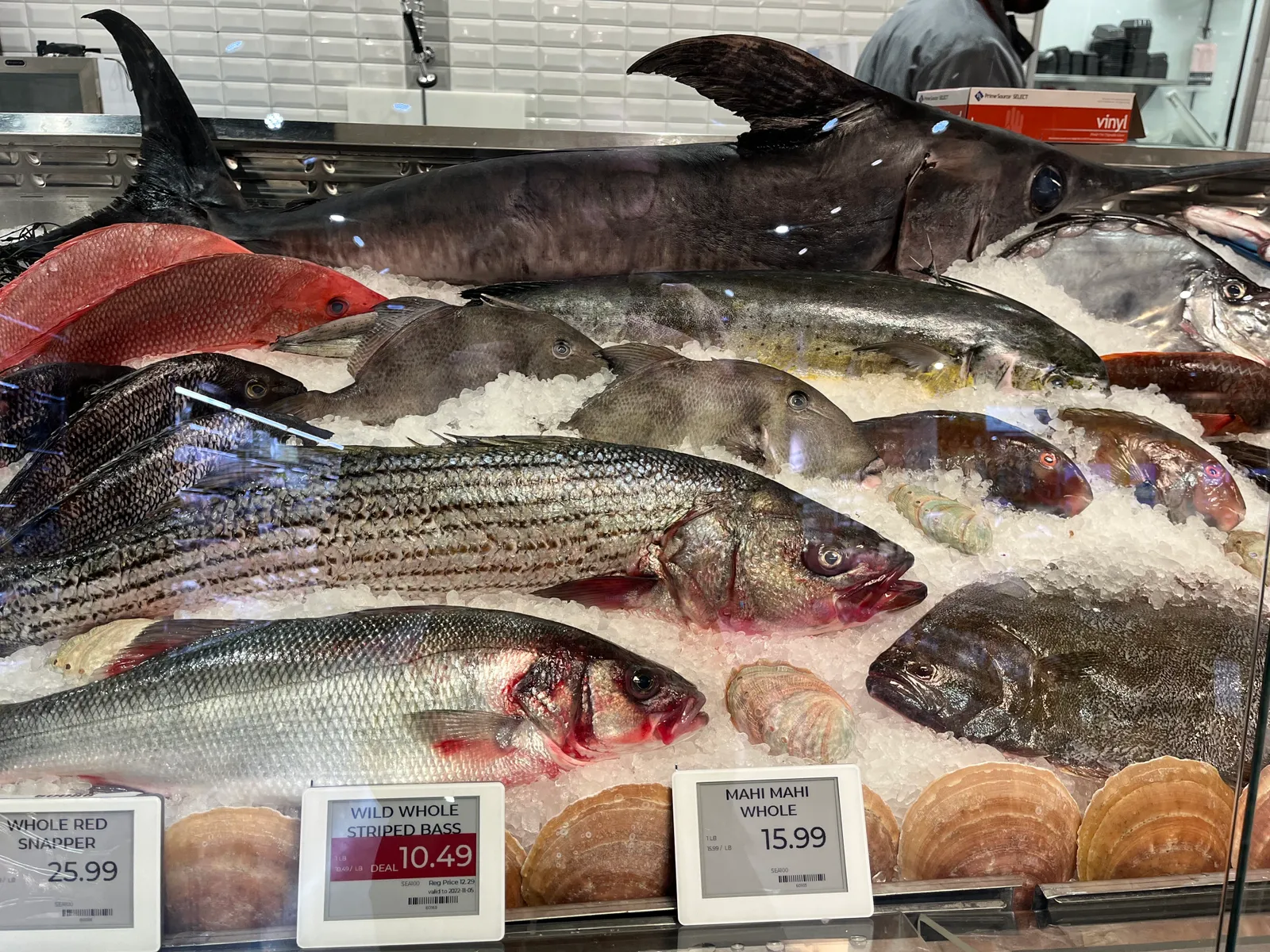 Fresh fish at a grocery store