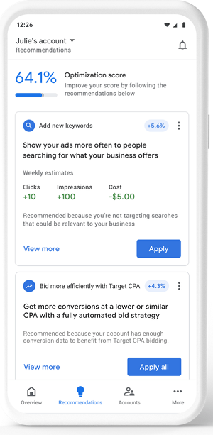 Google Recommendations