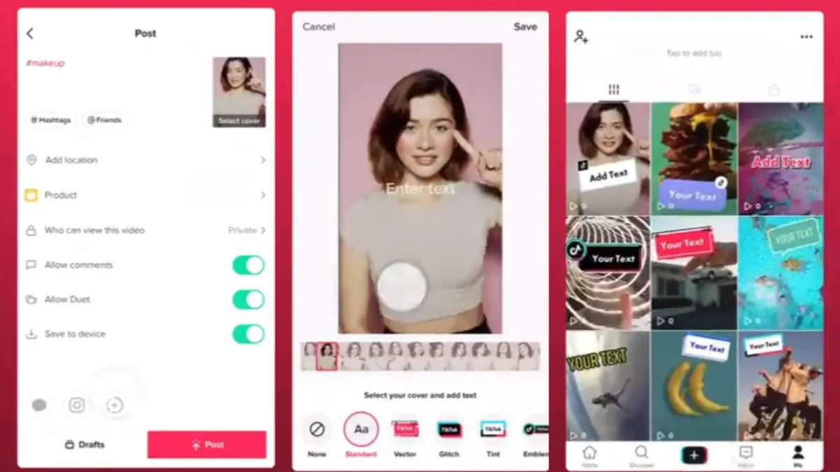 TikTok thumbnails