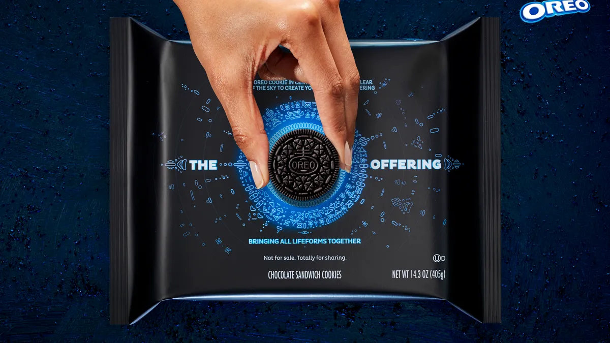 Campaign still from Oreo's "The Offering" campaign retrieved by Marketing Dive on June 3, 2021