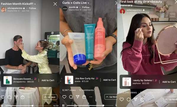 Instagram Live shopping