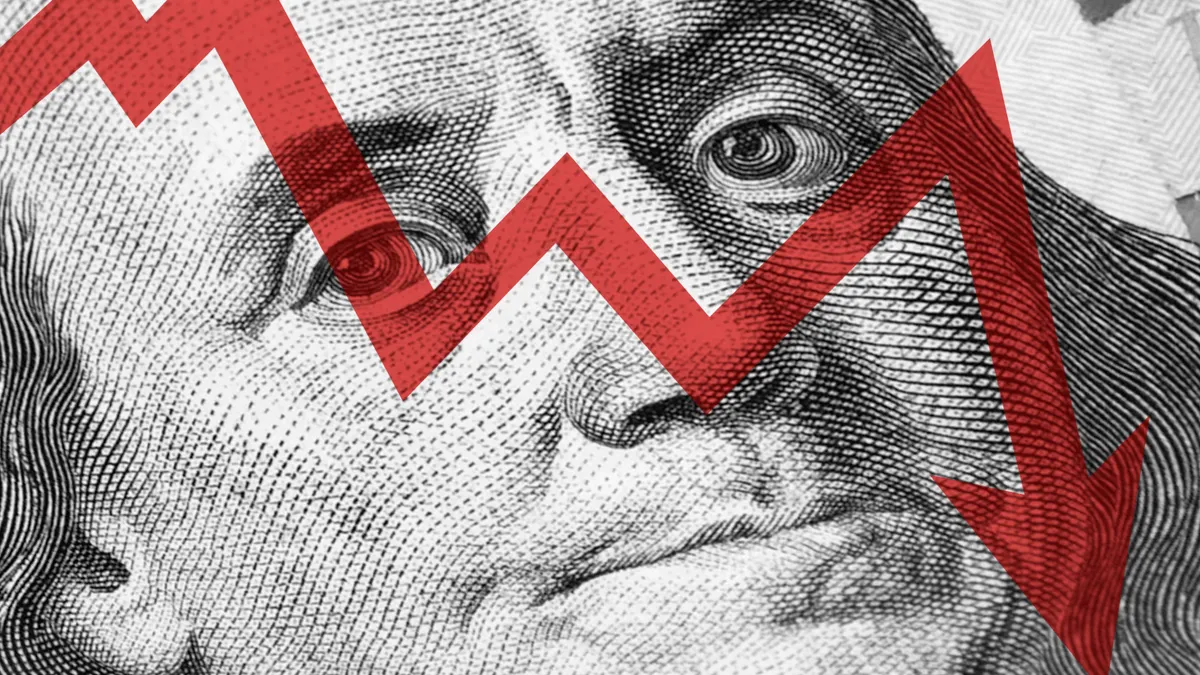 conceptual image of inflation and recession