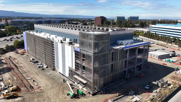Aerial view of a tech company under construction