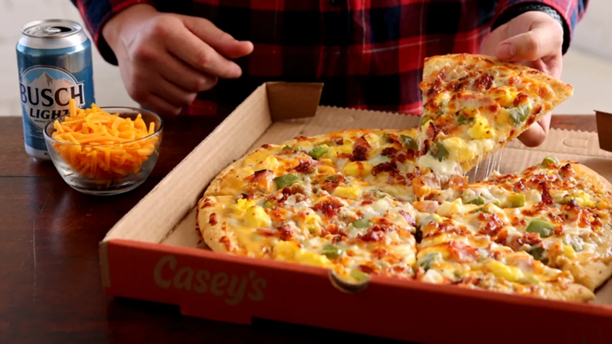 Casey's new beer cheese breakfast pizza