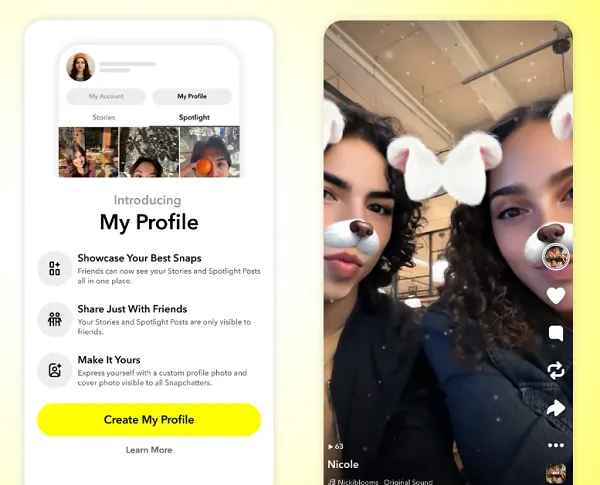 Snapchat teen profile