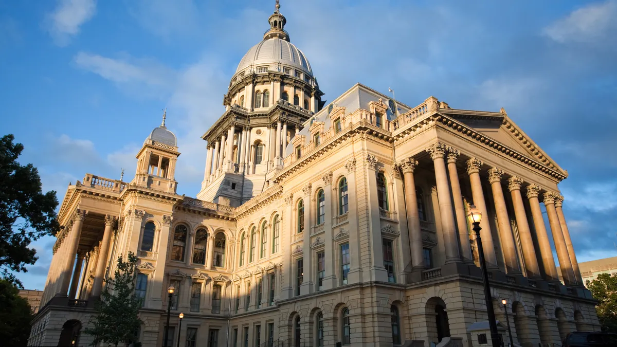 Illinois state capitol building in Springfield