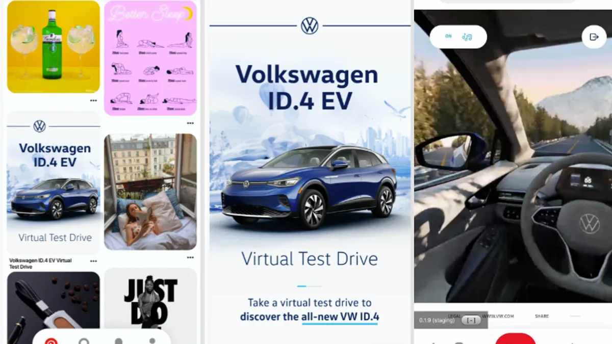 Image of Volkswagen's virtual test drive via Pinterest