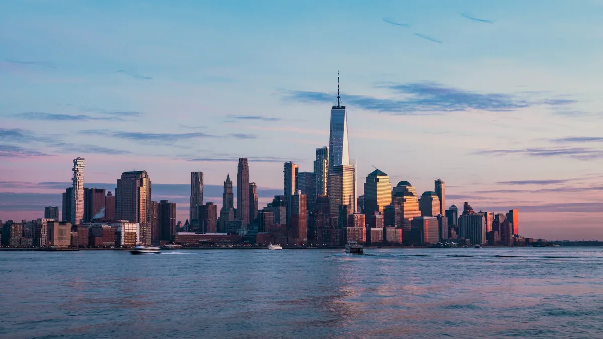 New York City skyline.