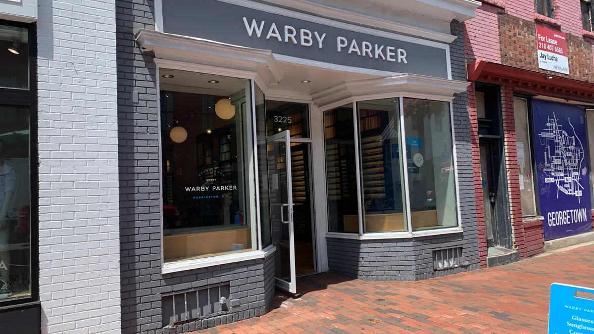 A Warby Parker storefront in Georgetown