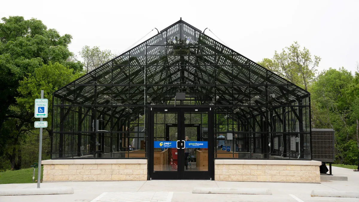 A greenhouse building where research and development takes place.