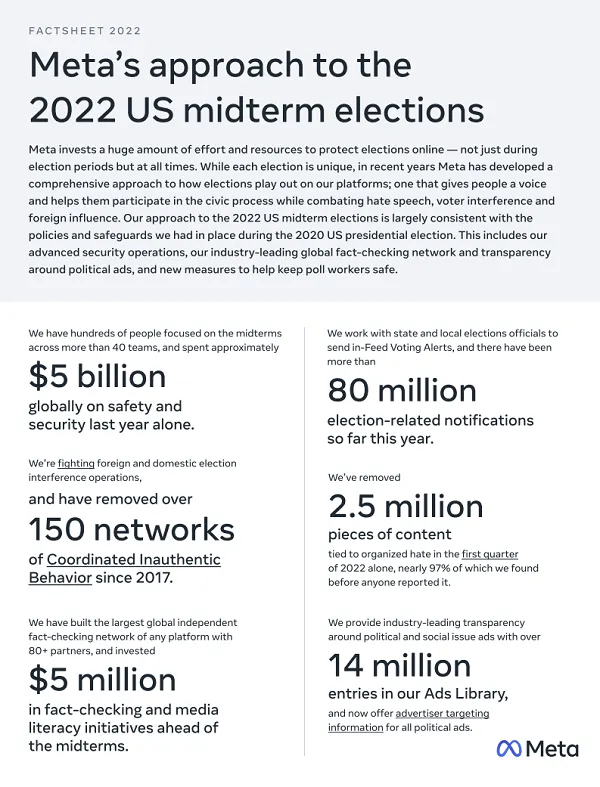 Meta election integrity efforts