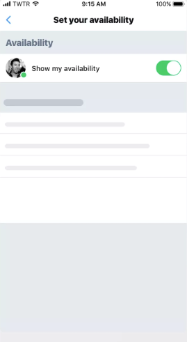 Twitter active status indicator