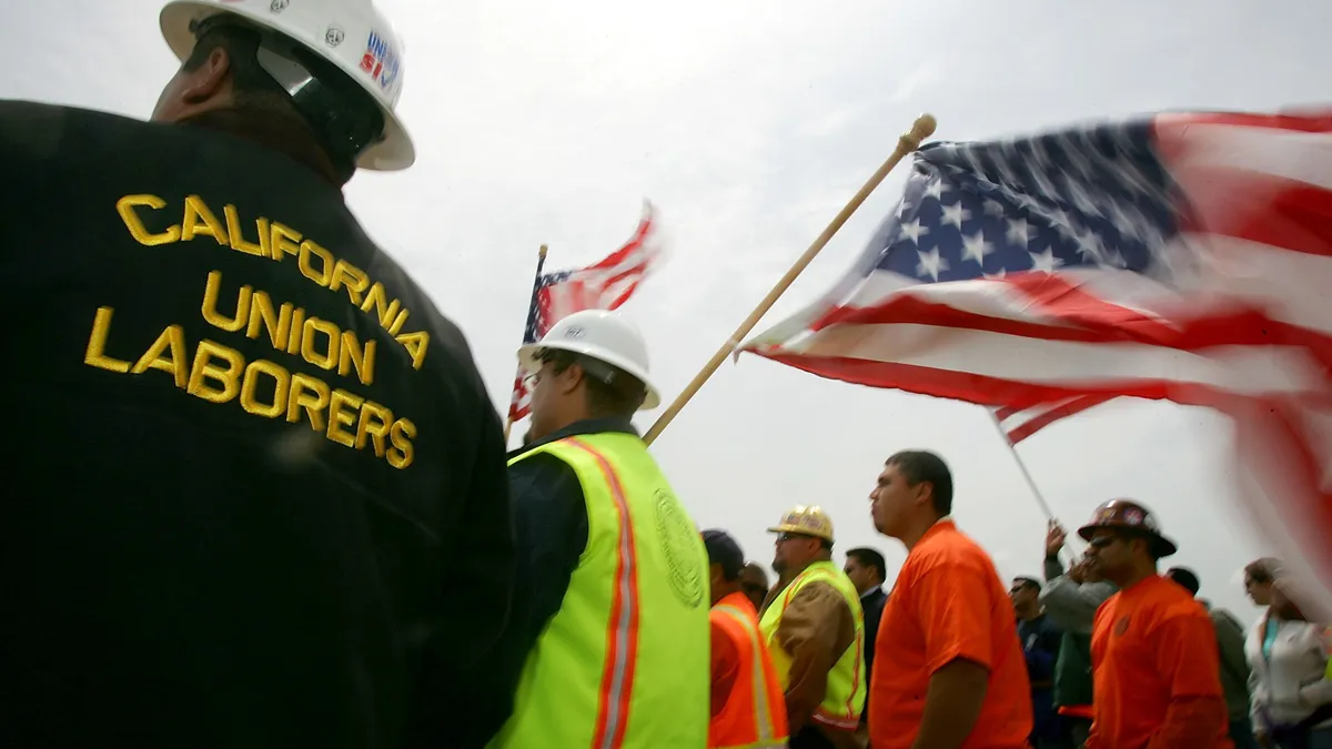 California union workers at a protest.