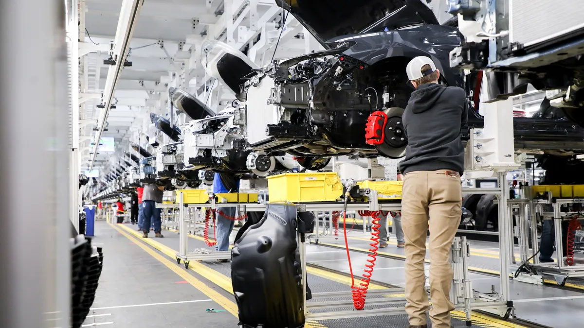 The assembly line at Toyota Motor Manufacturing, Kentucky, Inc.