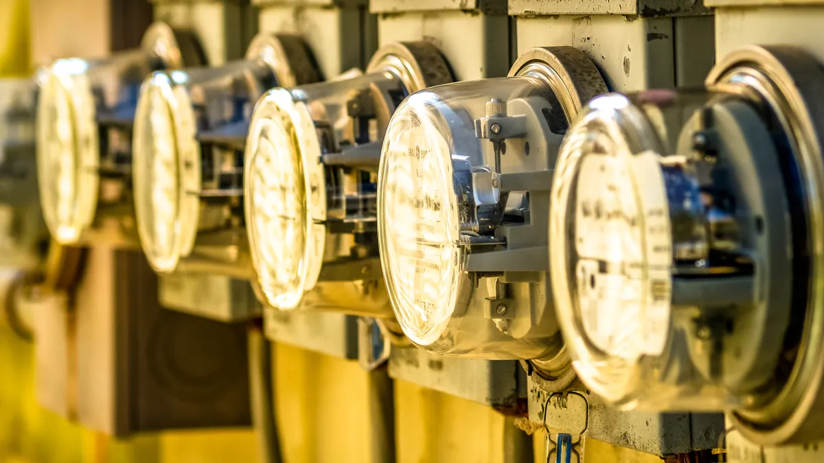 array of electricity meters