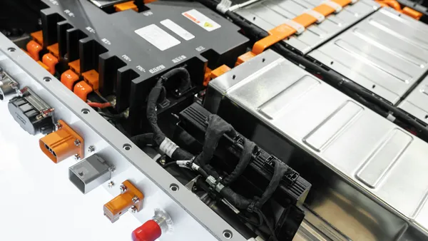 An electric vehicle battery pack.