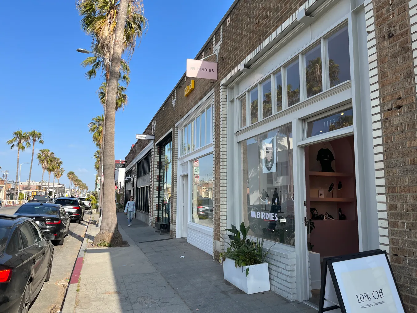 A Birdies storefront on Abbot Kinney Boulevard in California.