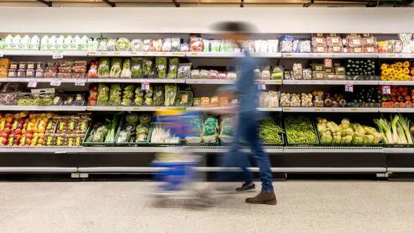 Blurred grocery aisle