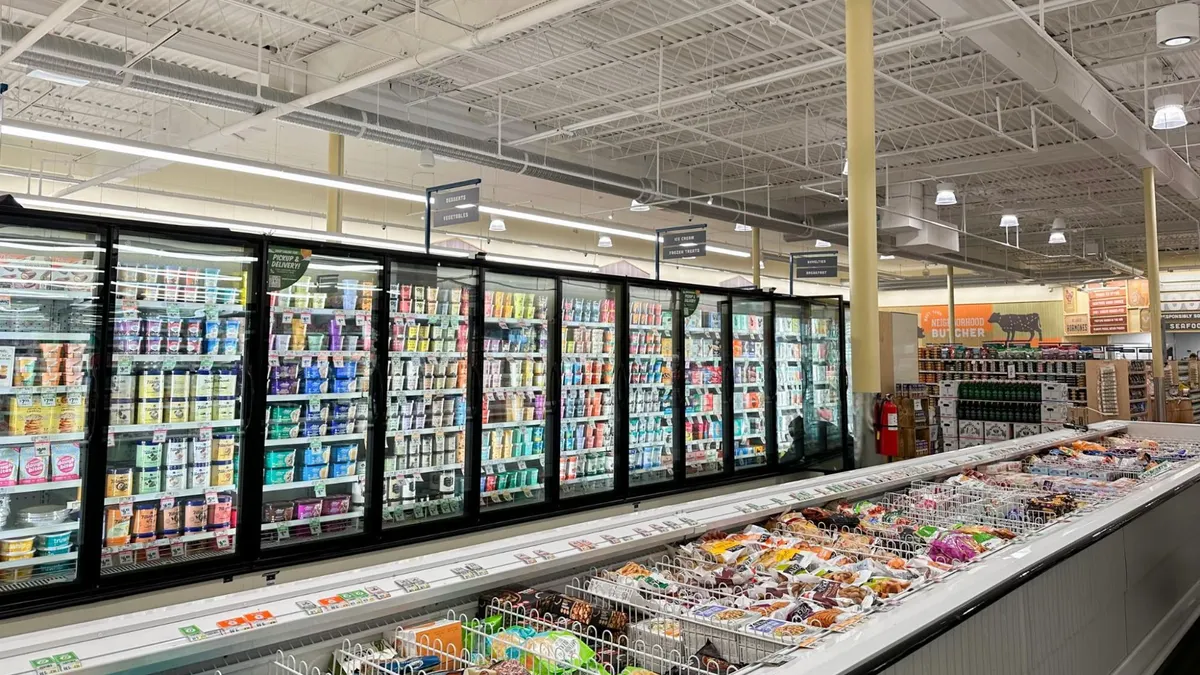 Freezer aisle of new small-format Sprouts Farmer Market