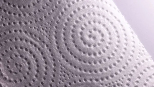 closeup of white paper towel or tissue product