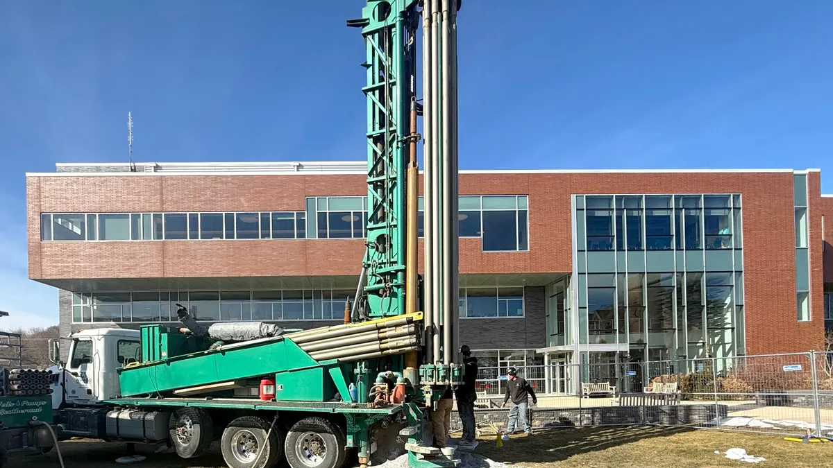 A test rig used to determine if geothermal systems are viable at the URI campus.