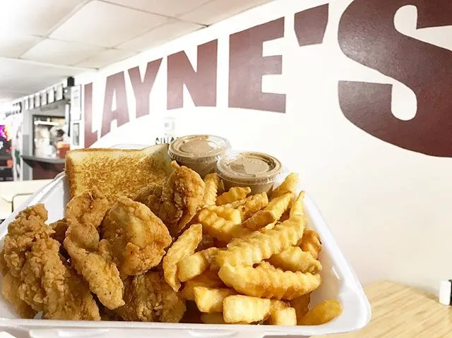 An image of Layne's Chicken Fingers menu items.