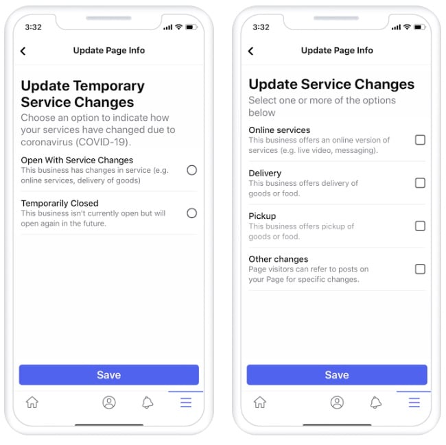 Facebook business Page changes