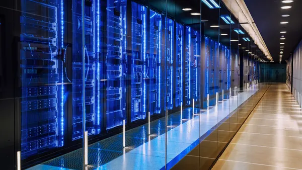 an interior of a data center room