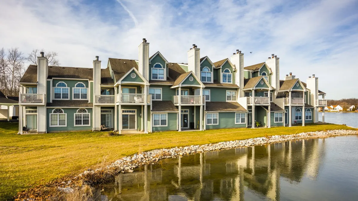 Apartments next to water