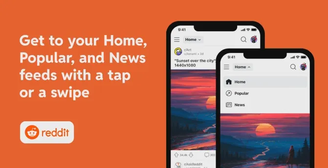 Reddit feed switching update