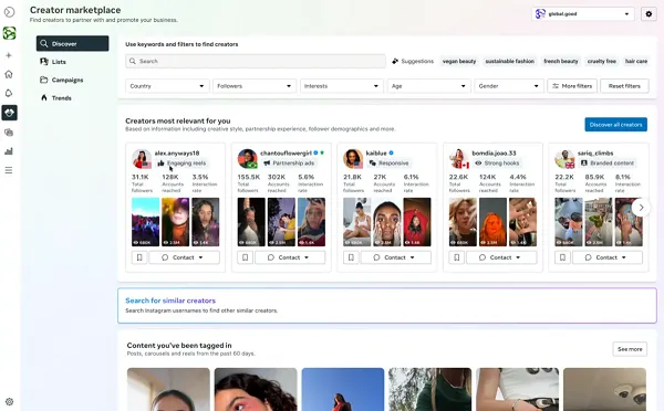 Facebook Creator Marketplace update