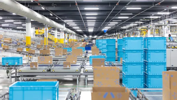 Inside of a Walmart distribution center