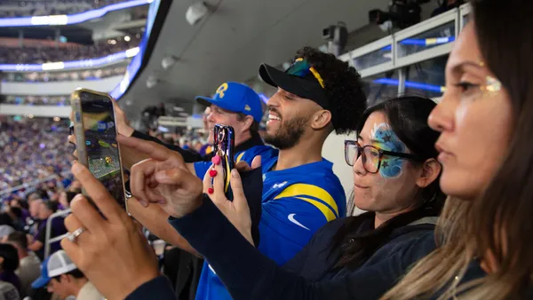 Los Angeles Rams fans on smartphones