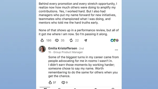 LinkedIn comment update