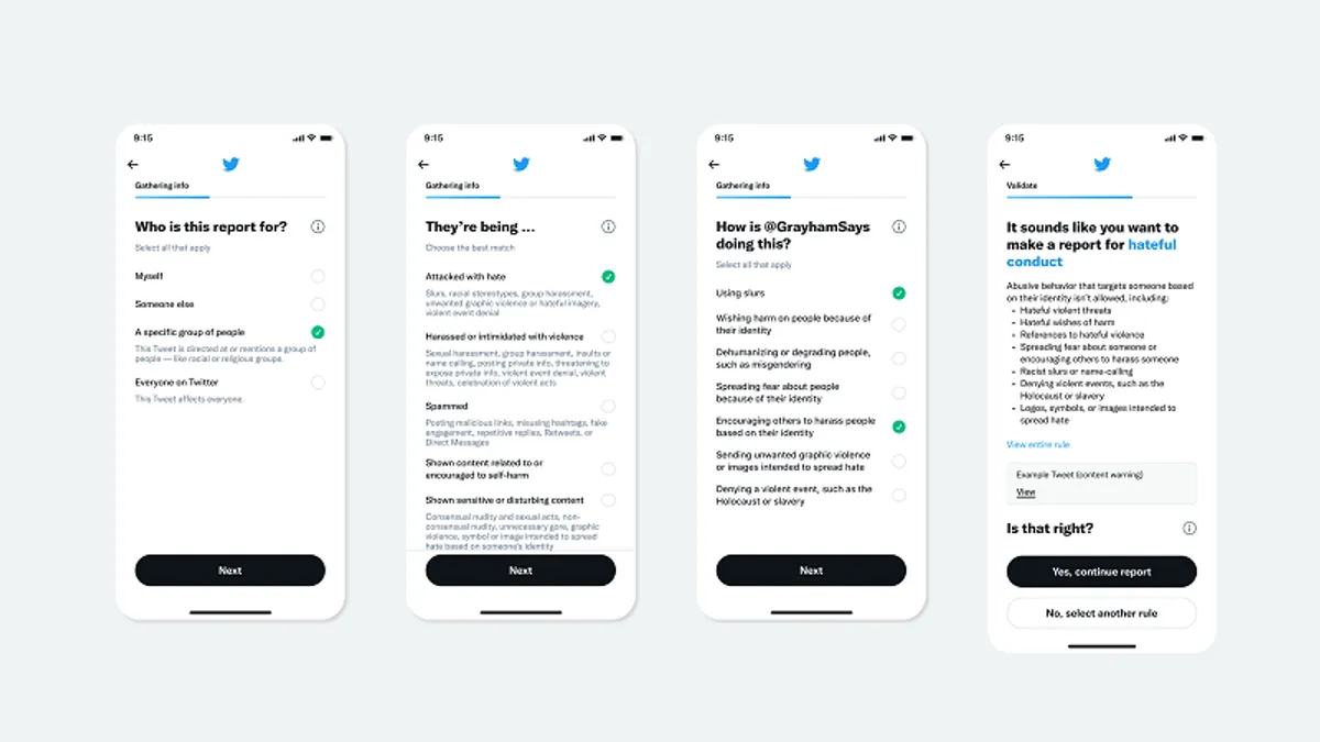 Twitter reporting flow