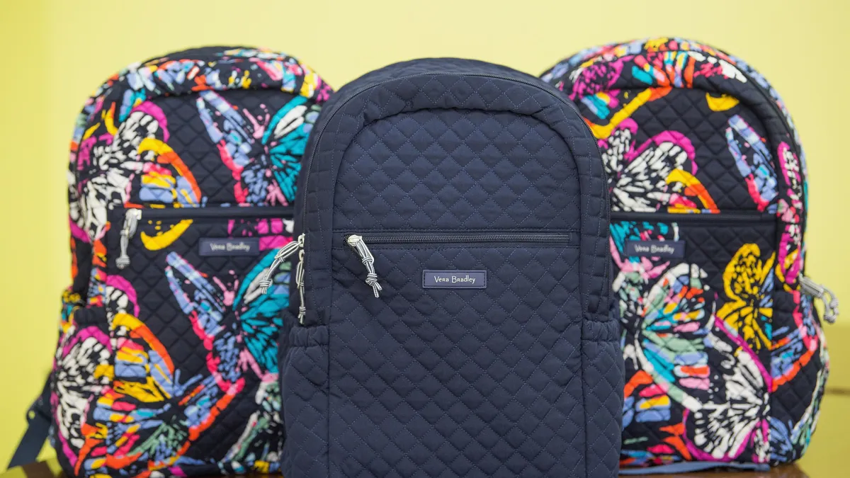 Vera Bradley backpacks on display in Grand Prairie, Texas