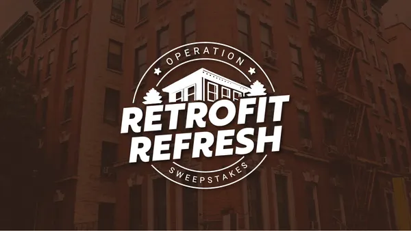 operation retro refresh logo with a brown fall background