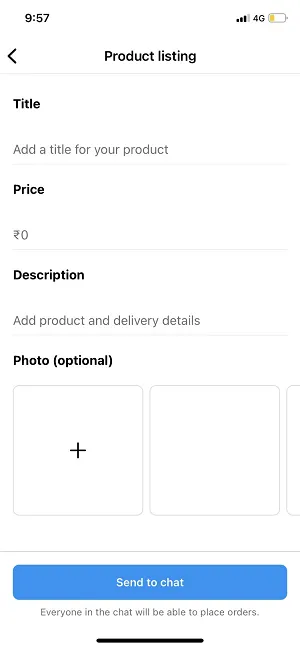 Instagram products in chat