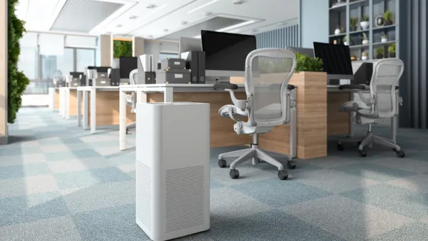 An air purifier in an office.