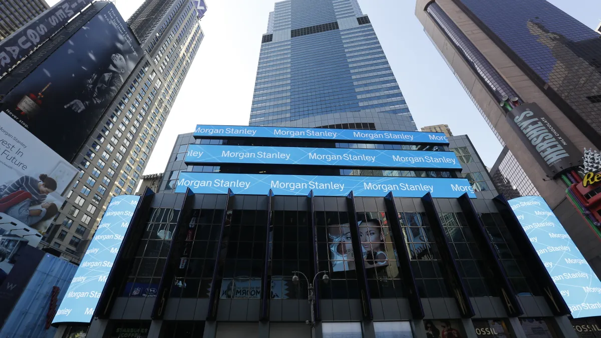 The exterior of a Morgan Stanley location is shown