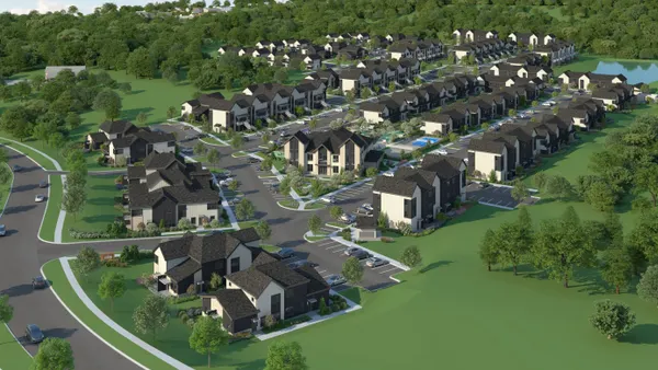 Aerial of garden-style apartment community